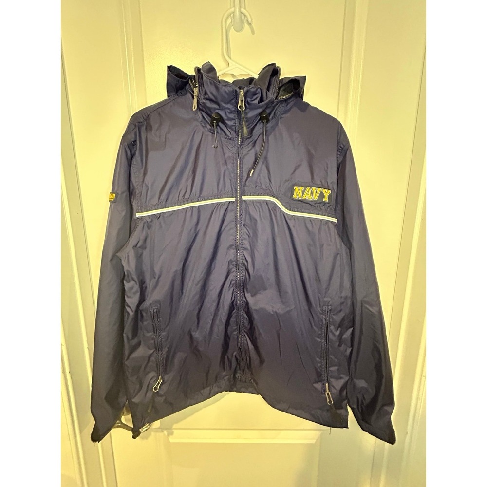 US NAVY Armed Forced Gear Nylon WINDBREAKER TRACK JACKET MENS